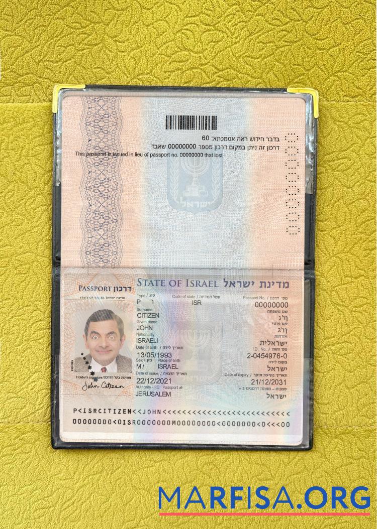 Downloadable Israel passport 2021 present photolook download for verification